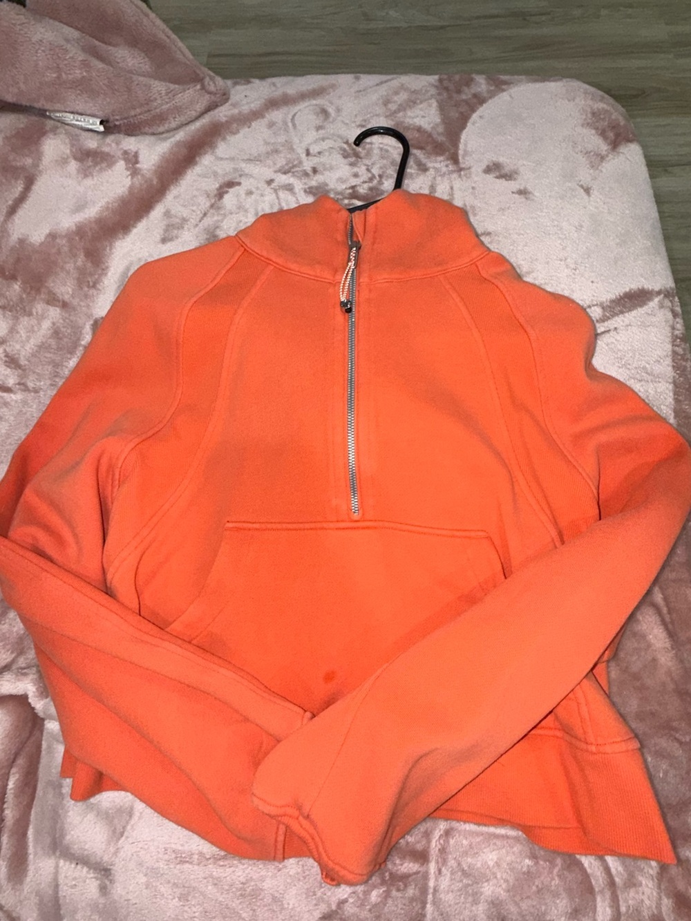 Lululemon bright coral/ orange Half-Zip Scuba